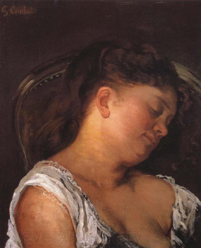 Gustave Courbet Sleeping woman Norge oil painting art